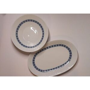 Mitterteich BARVARIA ‎ Serving Bowl & OvaPLATE Hand Painted Germany 1990s #419